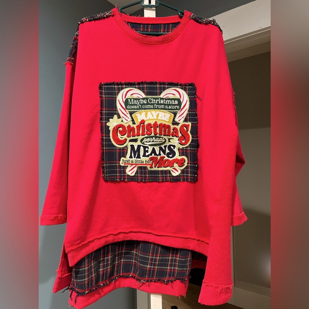 One 24 rags is the brand red Small/Medium very oversized fit top.